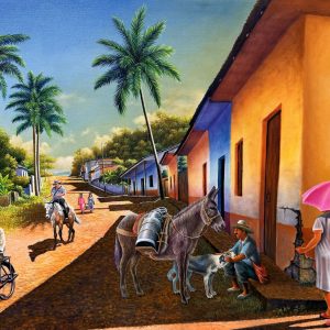 Esquina Alto de las iguanas año 1940 Villeta-Cundinamarca (1.20 x 0.90)